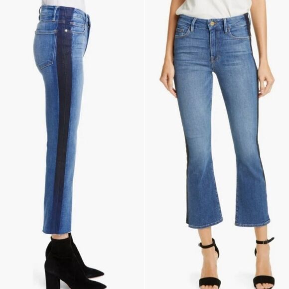 FRAME Le Crop Mini Boot Jean Raw Hem Austin Wash - Picture 1 of 11